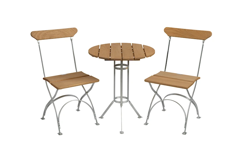 Brewery Table 60 Tripod + 2 Brewery Chairs, Oiled Oak