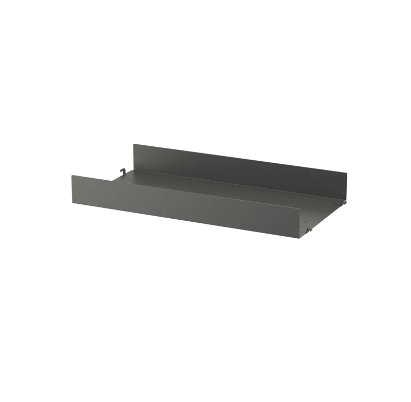 Metal shelf high edge