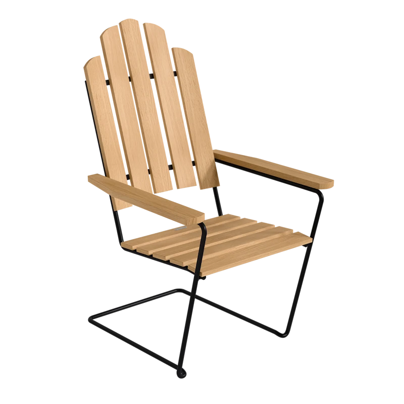 Sunlounger A3 Oiled oak with black steel base