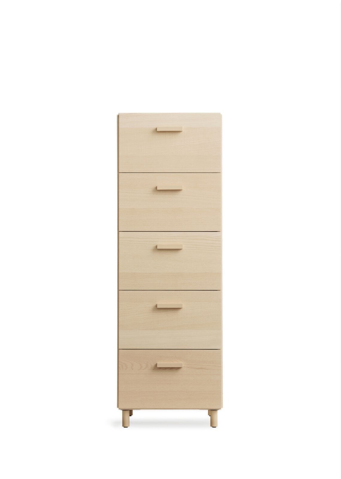 Tall Chest of Drawer from Relief with five drawers. All units from Relief can easily be connected. With five colours and three sizes, you can create multiple unique Relief combinations. The back of Relief is as beautifully designed as the front, making placement creative and fun. The dimensions are w41 x d41 x h115 cm. Each drawer's inner dimensions are w33 x d36.3 x h17 cm. Relief is delivered unassembled.