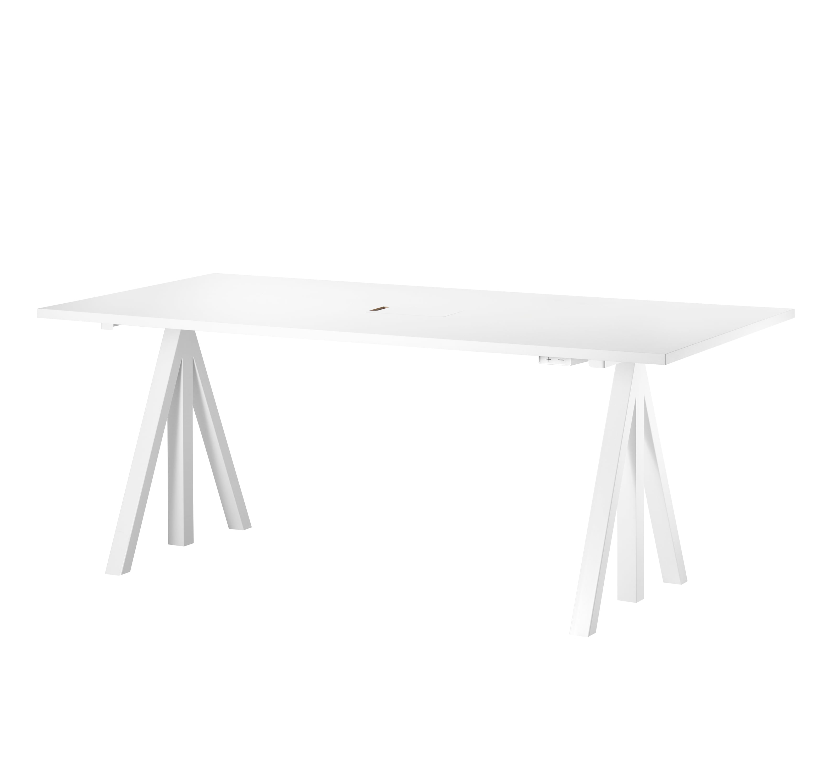 Height-adjustable work desk 180x90 White/White laminate