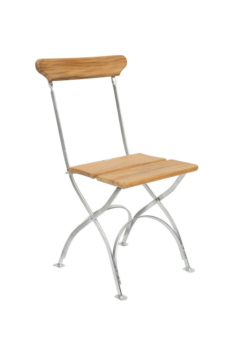 Bryggeristol - Obehandlad teak med varmförzinkat stativ