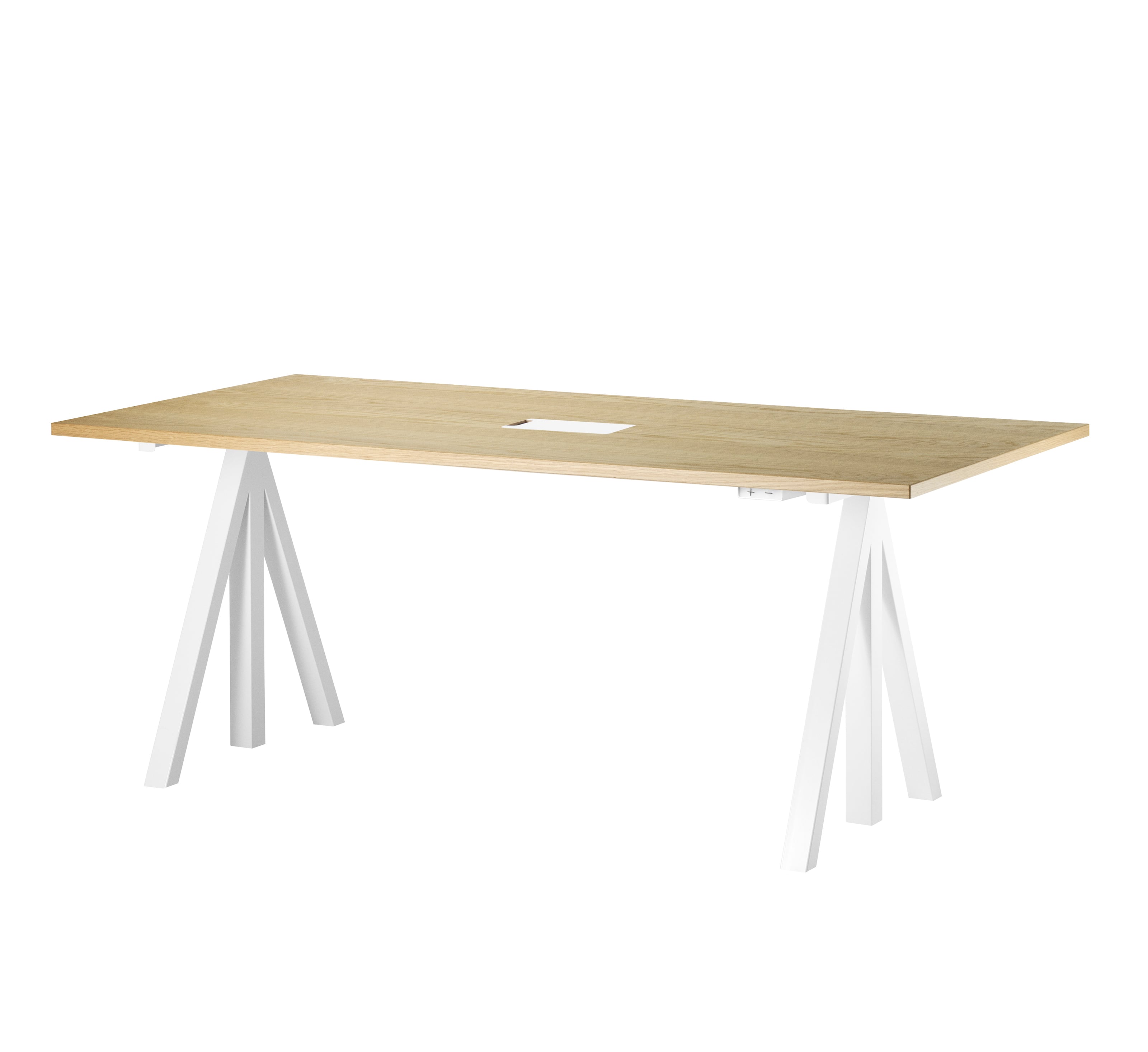Height-adjustable work desk 180x90 White/Oak
