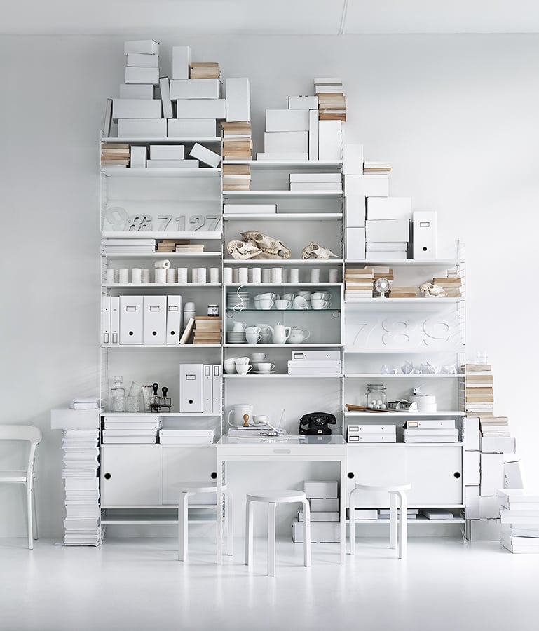 Cabinet with sliding doors w78 x d30 x h42 cm White