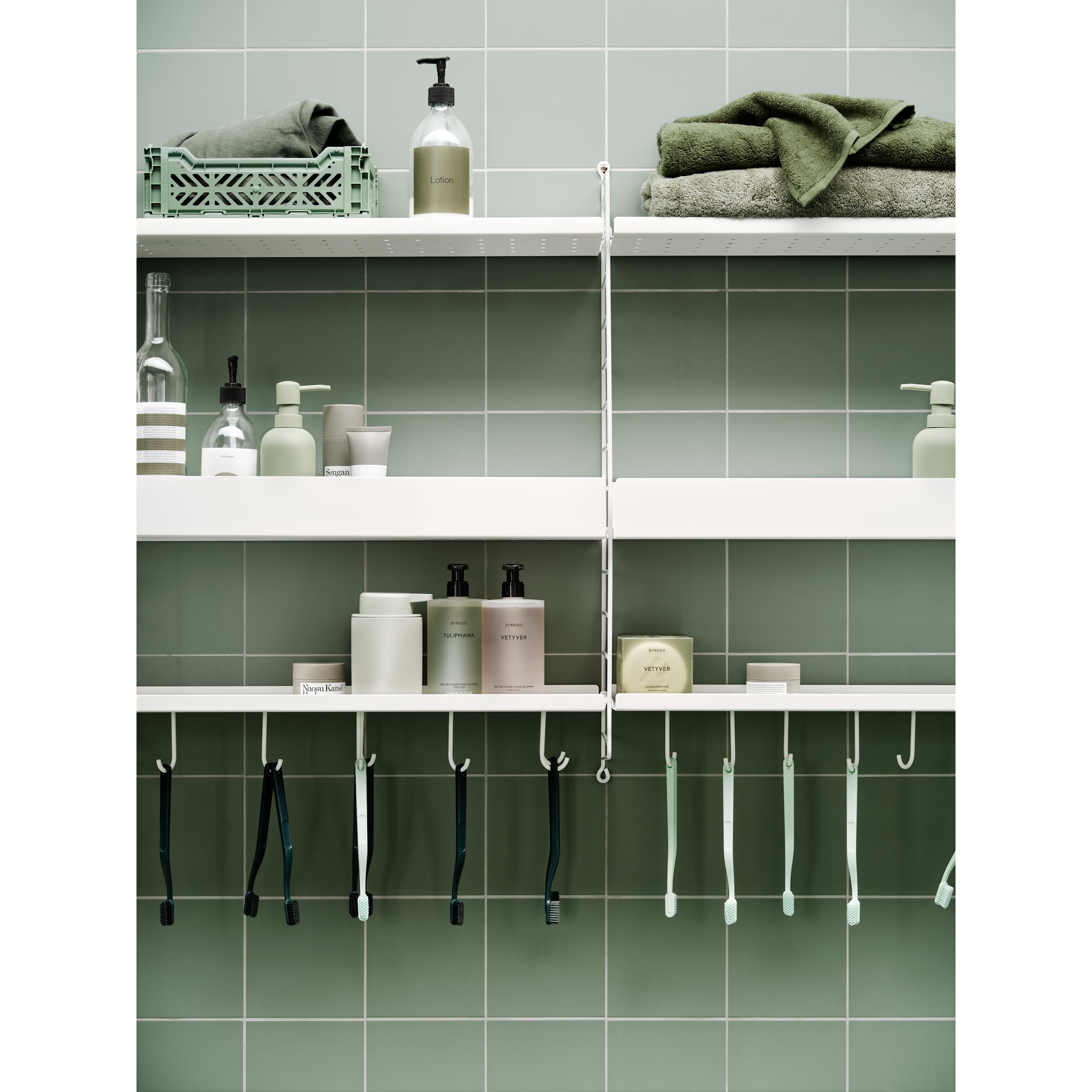 Metal shelves low w58 x d20 cm White