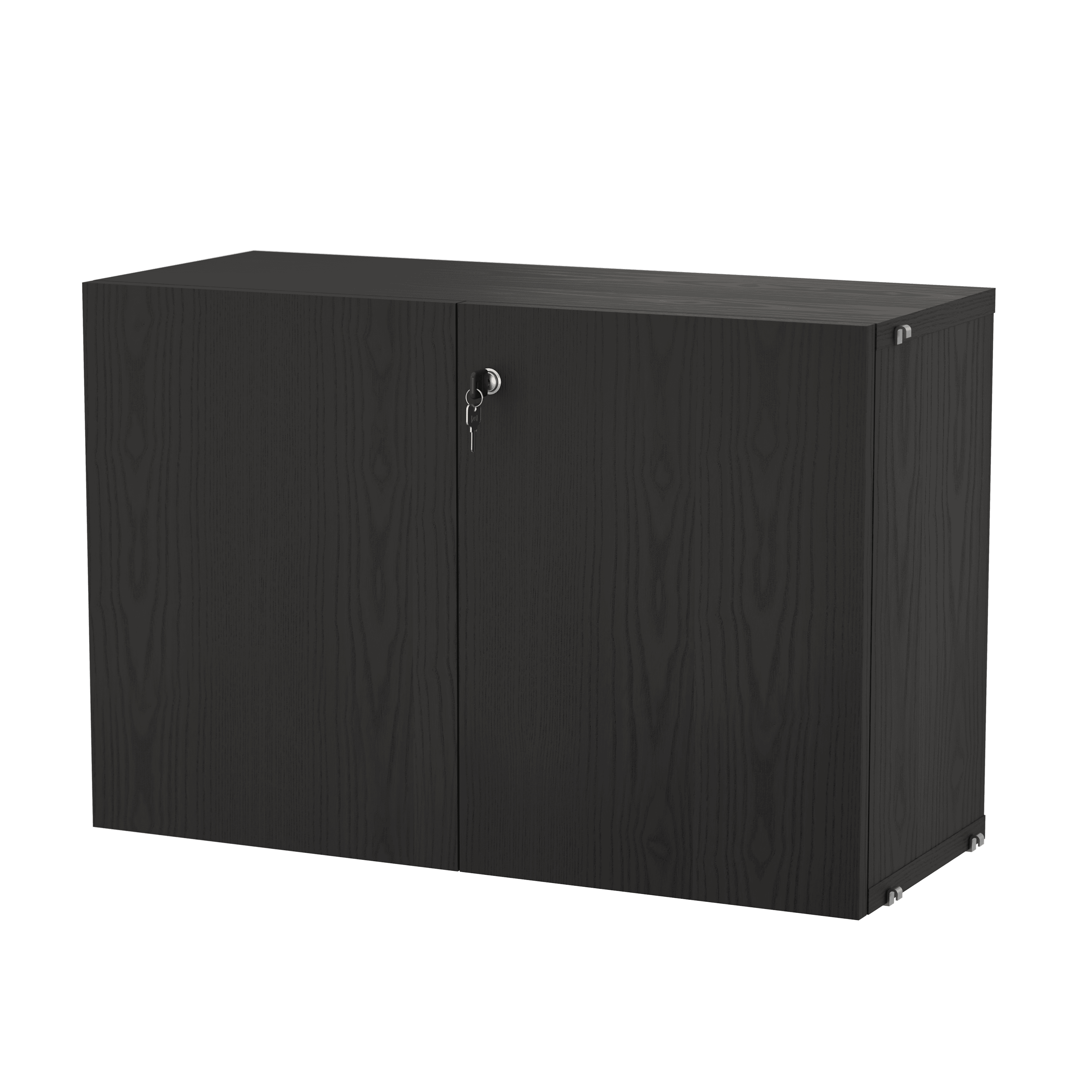 Cabinet with lock w78 x d32.2 x h52 cm Black stained ash