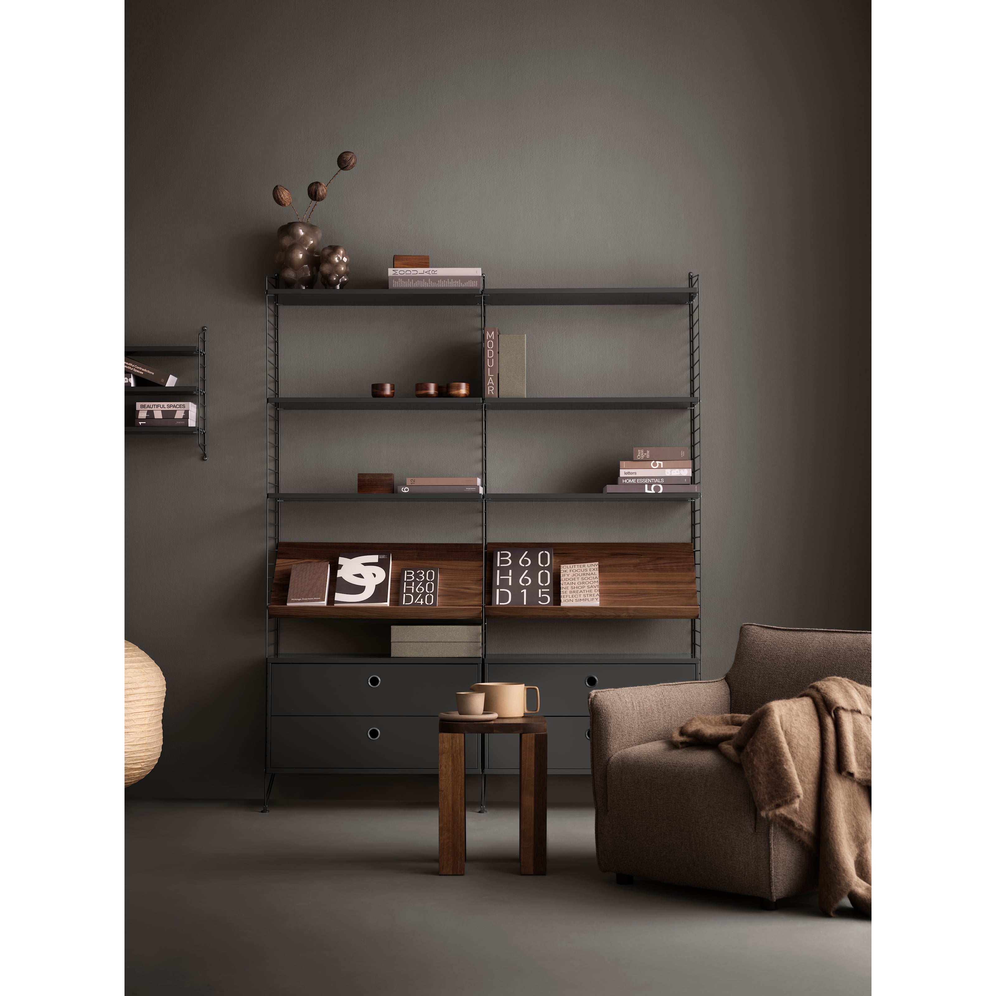 Shelves w58 x d30 cm Dark grey