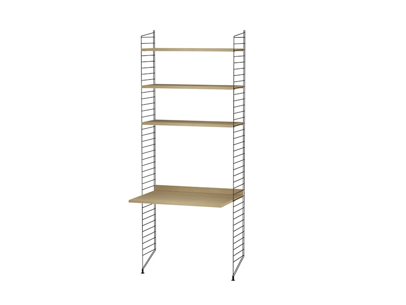 Arbeitsplatz A Schwarz/Eiche