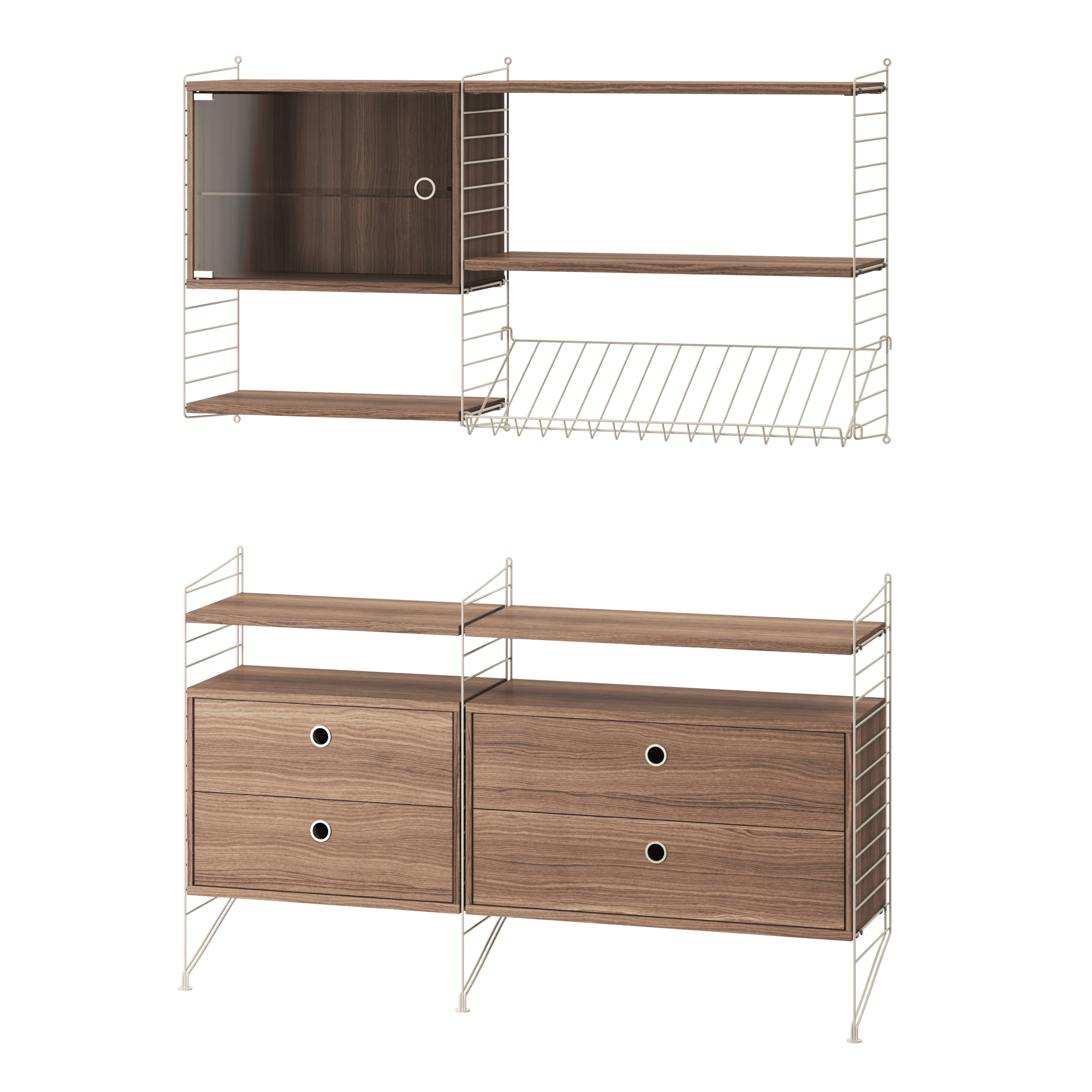 Living room T Beige/Walnut