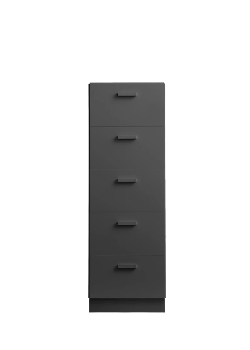 Relief Chest of drawers, tall  Grey