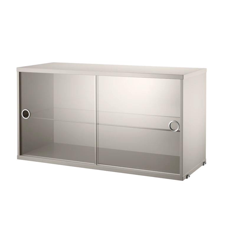 Display cabinet with sliding glass door