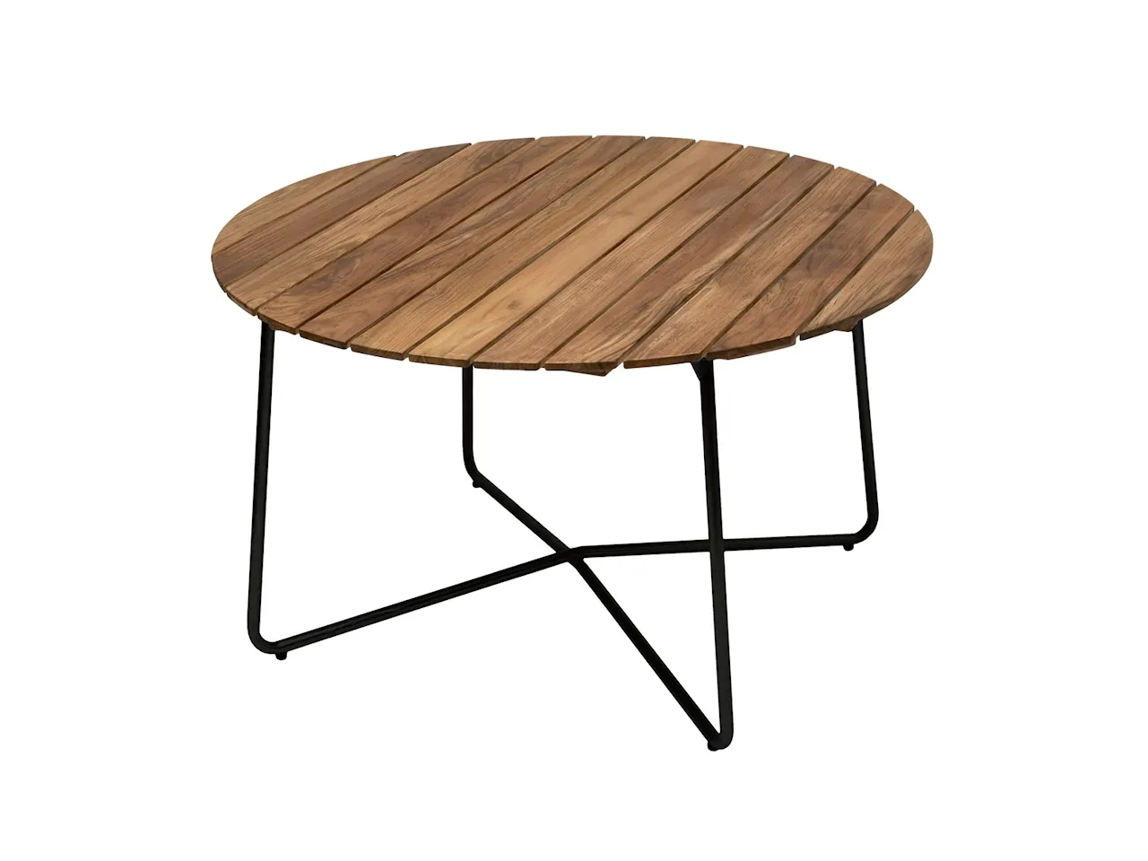 Bord 9A 120 - Obehandlad teak med svart stativ