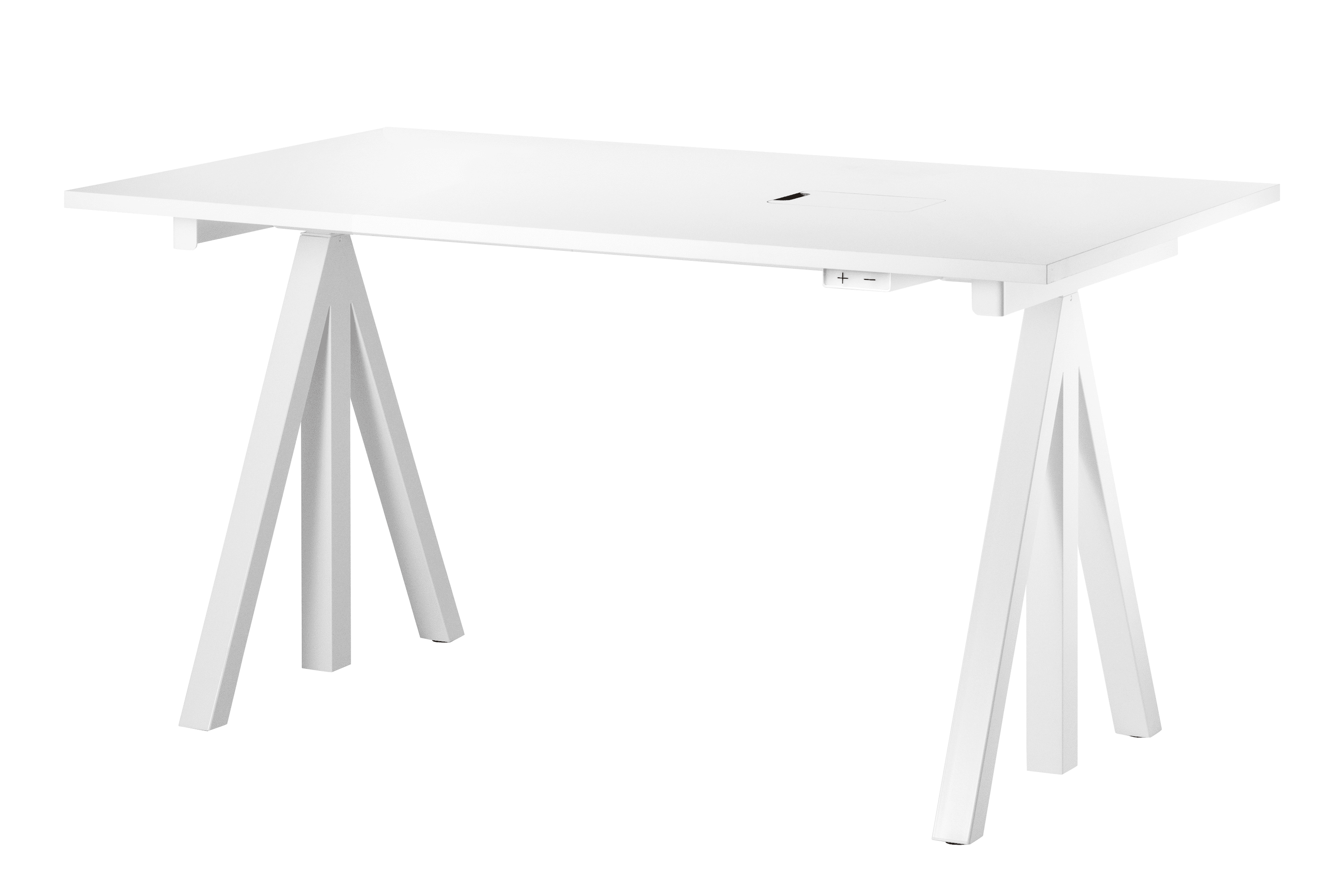 Height-adjustable work desk 140x78 White/White laminate