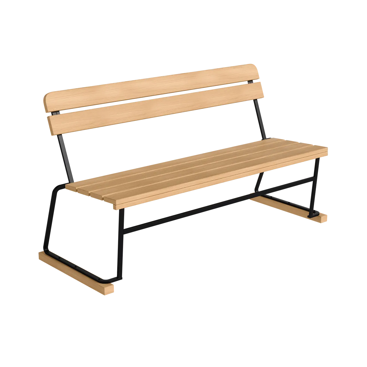 Soffa 3 - Oljad ek med svart stativ