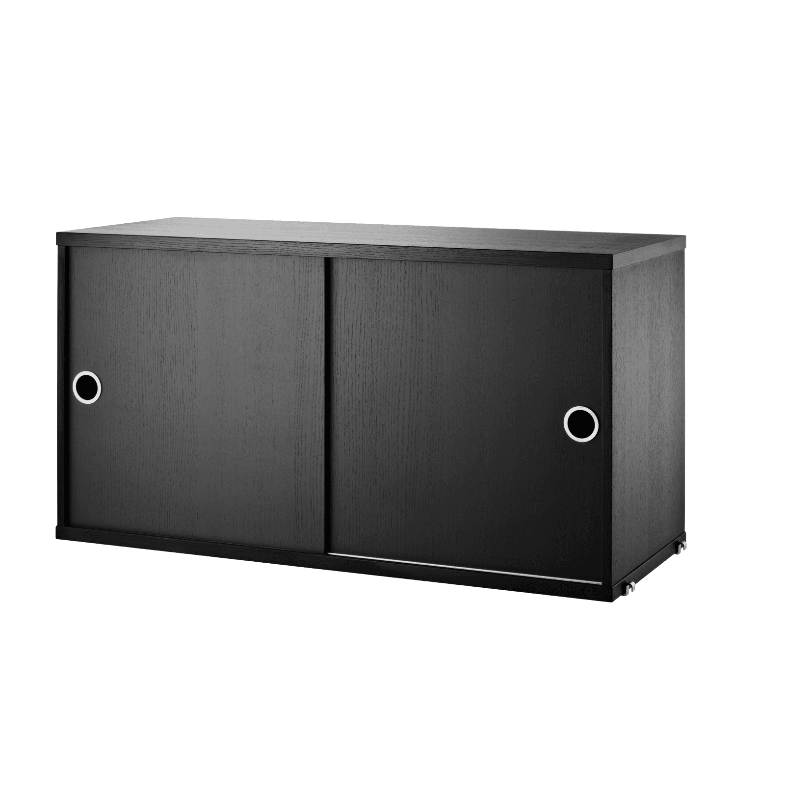 Cabinet with sliding doors w78 x d30 x h42 cm Black stained ash