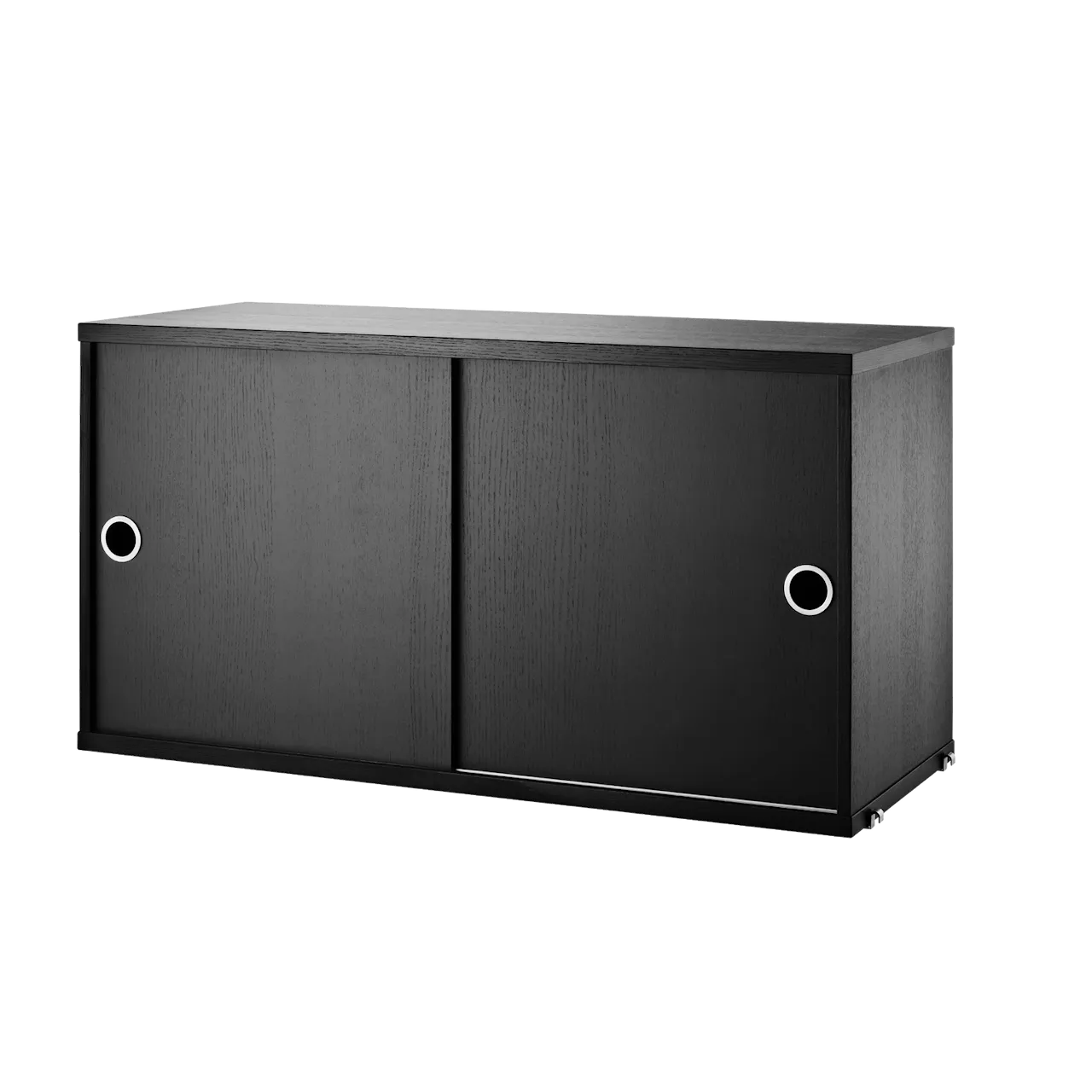 Product Image for String Skåp med skjutdörrar B78 x D30 x H42, Svartbetsad ask