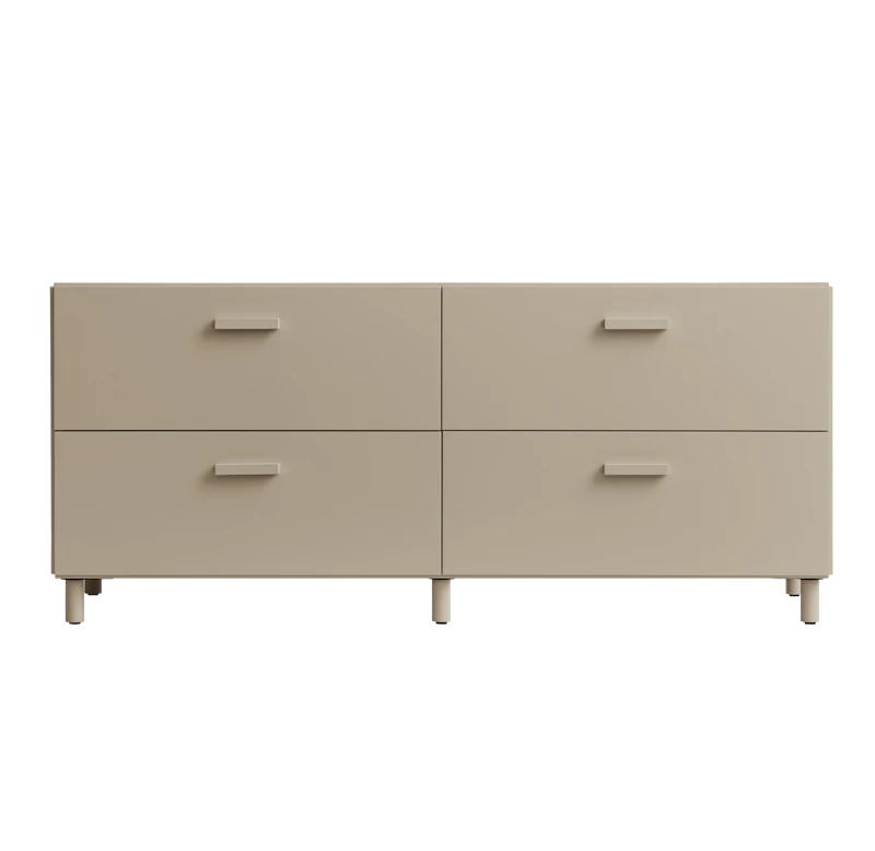 Relief Chest of drawers, low  Beige