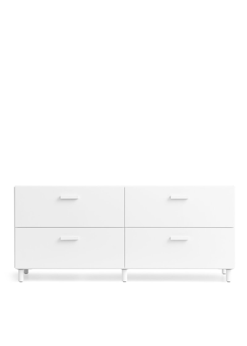 Relief Chest of drawers, low Blanc