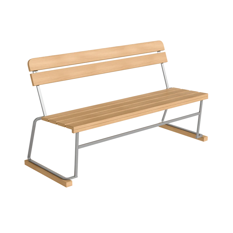 Sofa 3 Oiled oak with hot galvanized steel base