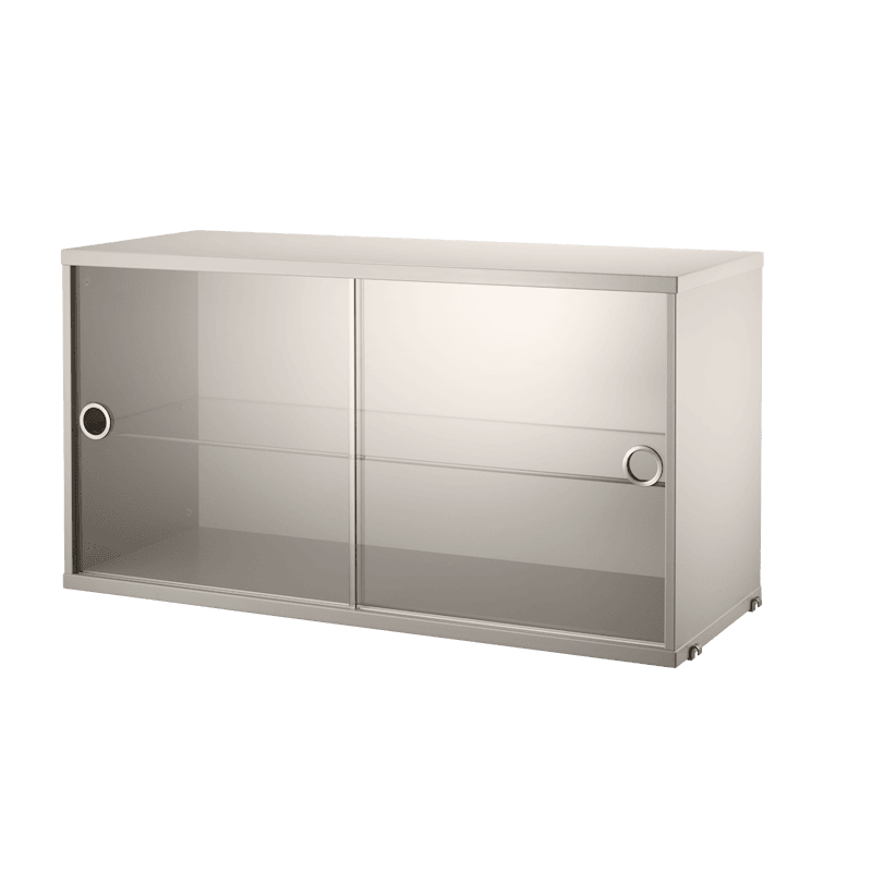 Display cabinet with sliding glass door