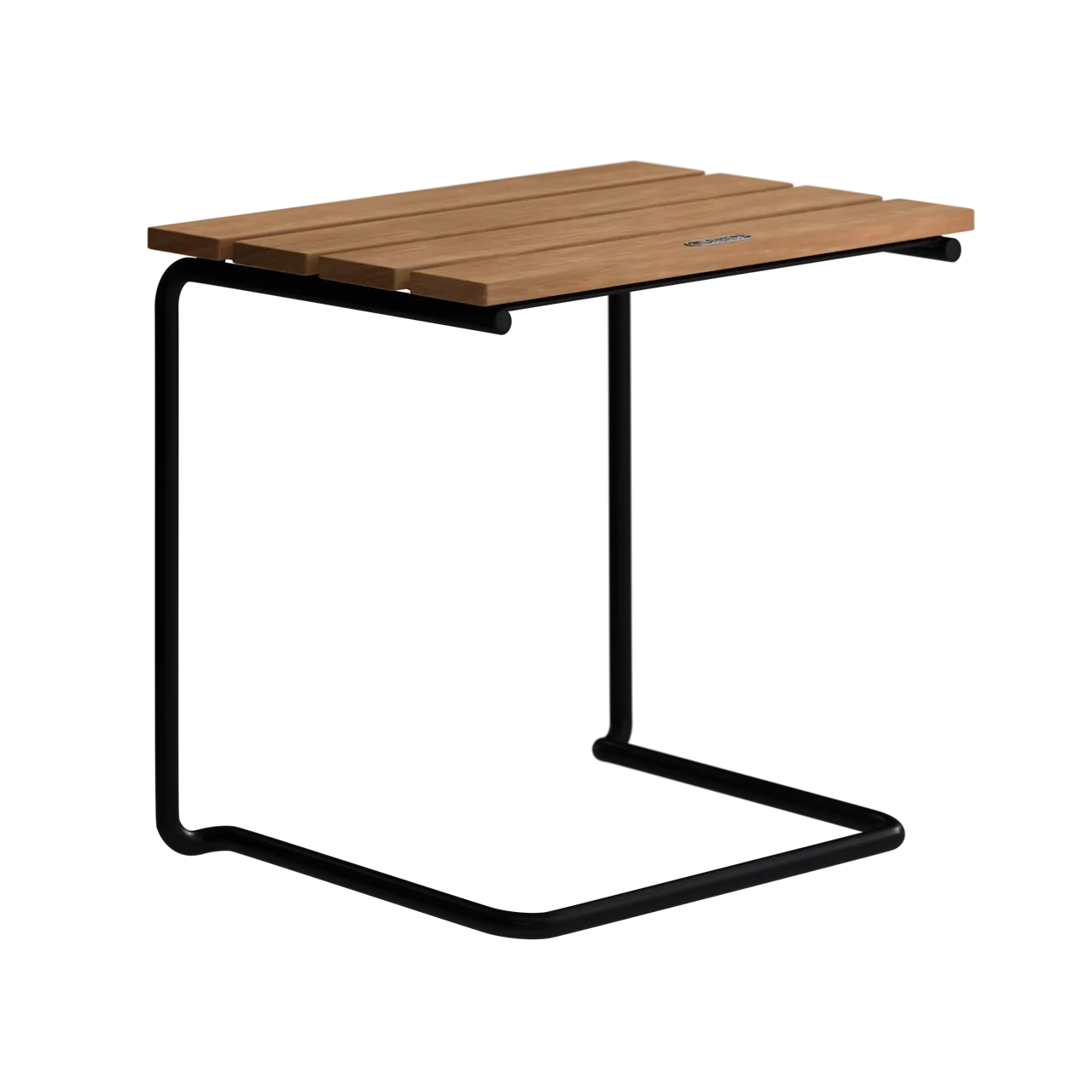 Fotpall A3 - Obehandlad teak med svart stativ
