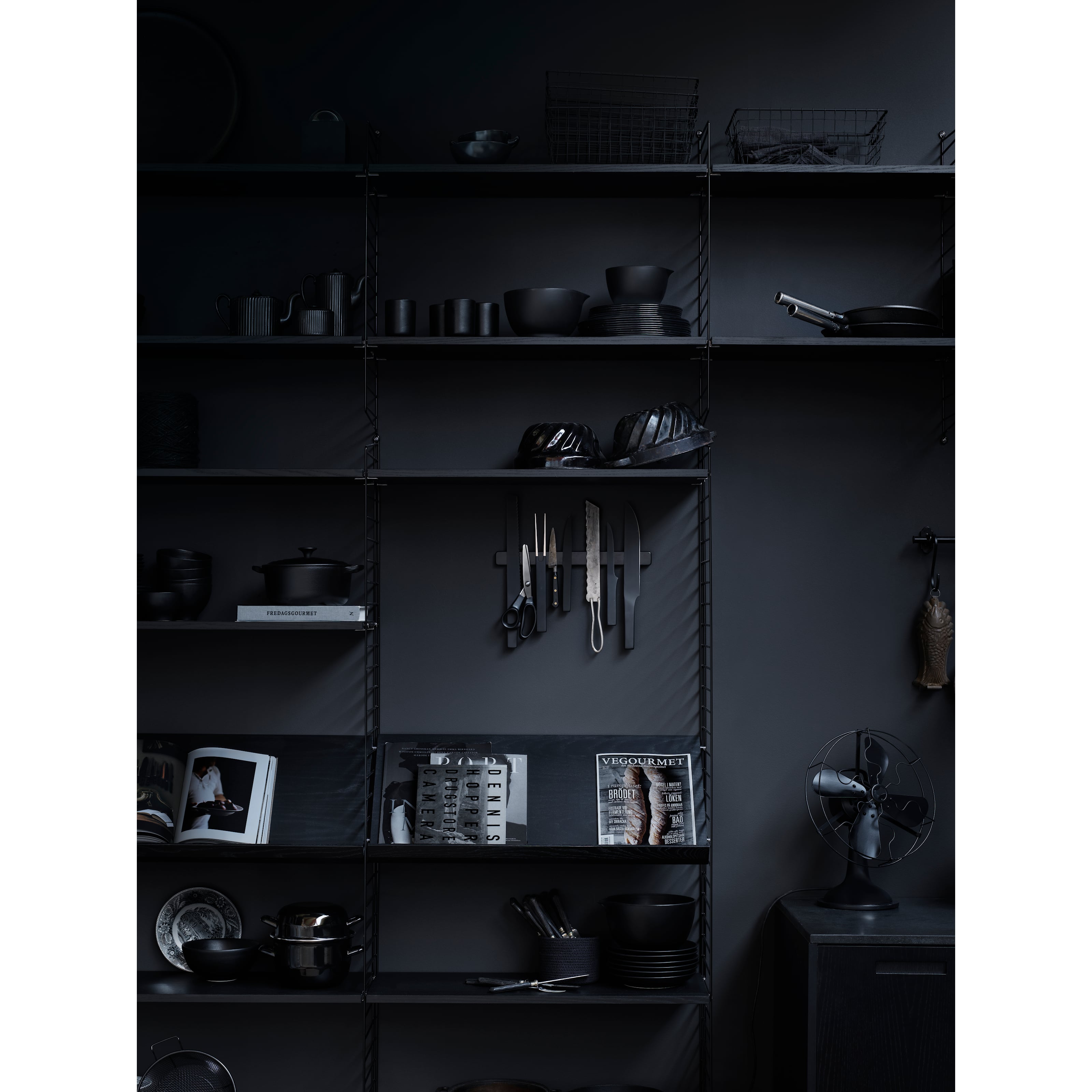 Shelves w78 x d30 cm Black stained ash