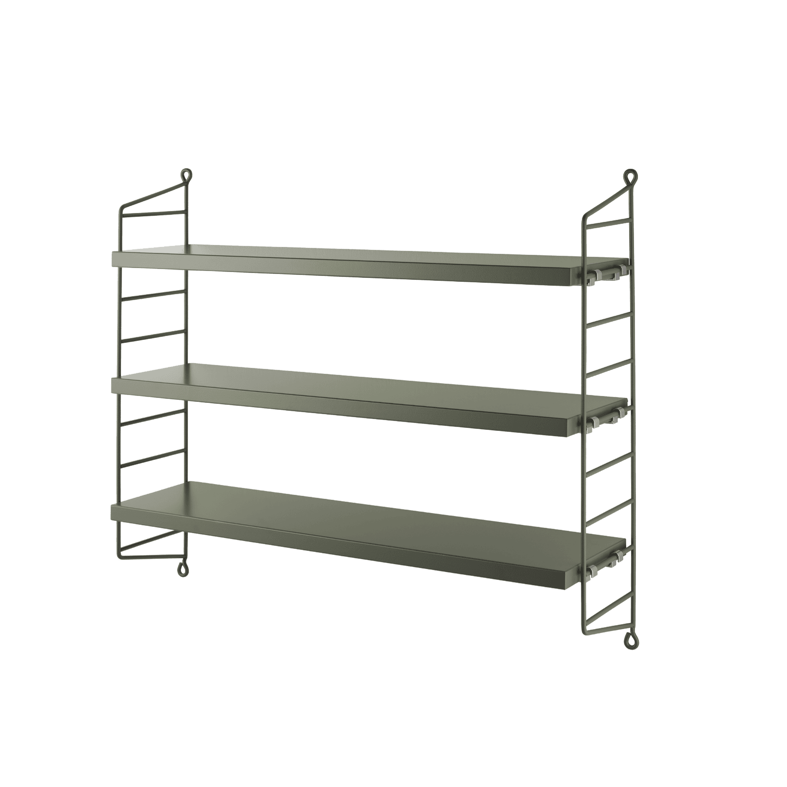 String® Pocket is sold as a complete shelf but is equally flexible as String® System. String® Pocket invites creativity and personality where you can combine two or three String® Pocket shelves into one larger shelf. Mix and match different colours and wooden alternatives to suit your style and preferences. Since the shelf is neat and practical it fits equally well as a nightstand as an extra shelf in your hallway. String® Pocket is sold as one complete unit containing two wire panels, height 50 cm, and three shelves, width 58 cm and depth 15 cm.