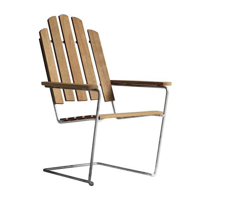 Sunlounger A3 - Oiled oak with hot galvanized base