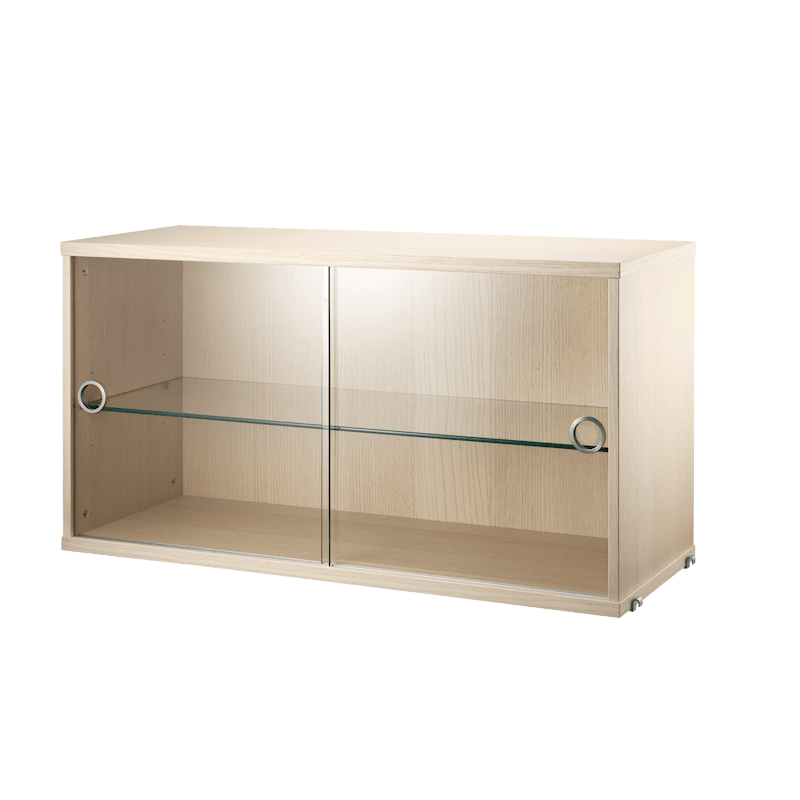 Display cabinet with sliding glass door