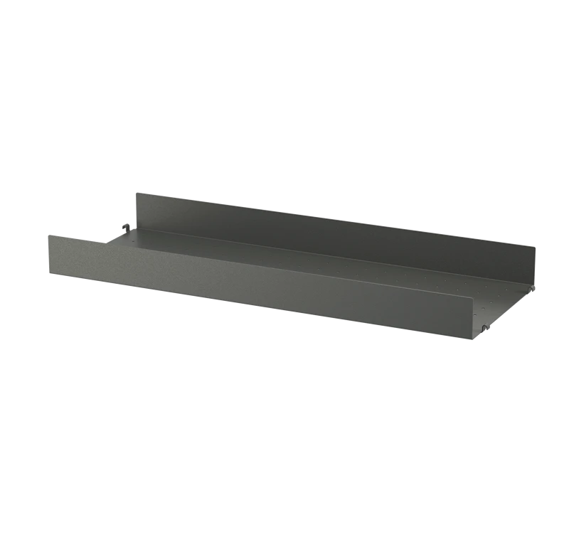 Metal shelf high edge