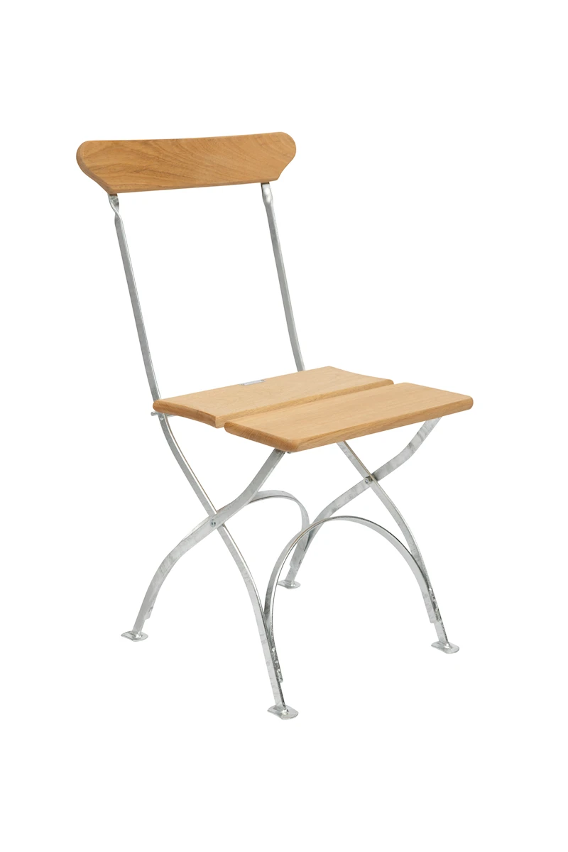 Brewery Chair - Oiled oak with hot galvanized base