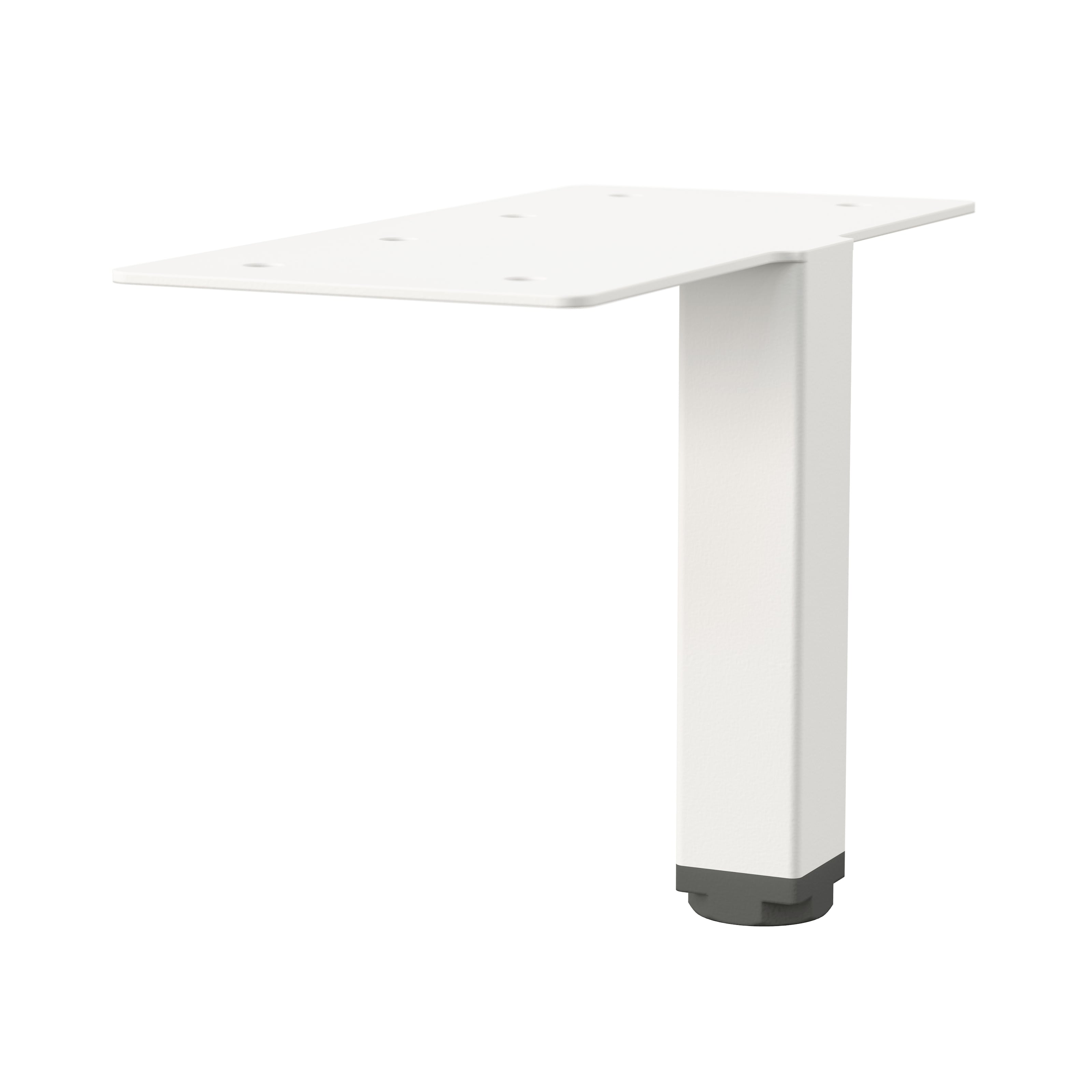 Connecting leg with mounting plate White RAL K7 9003