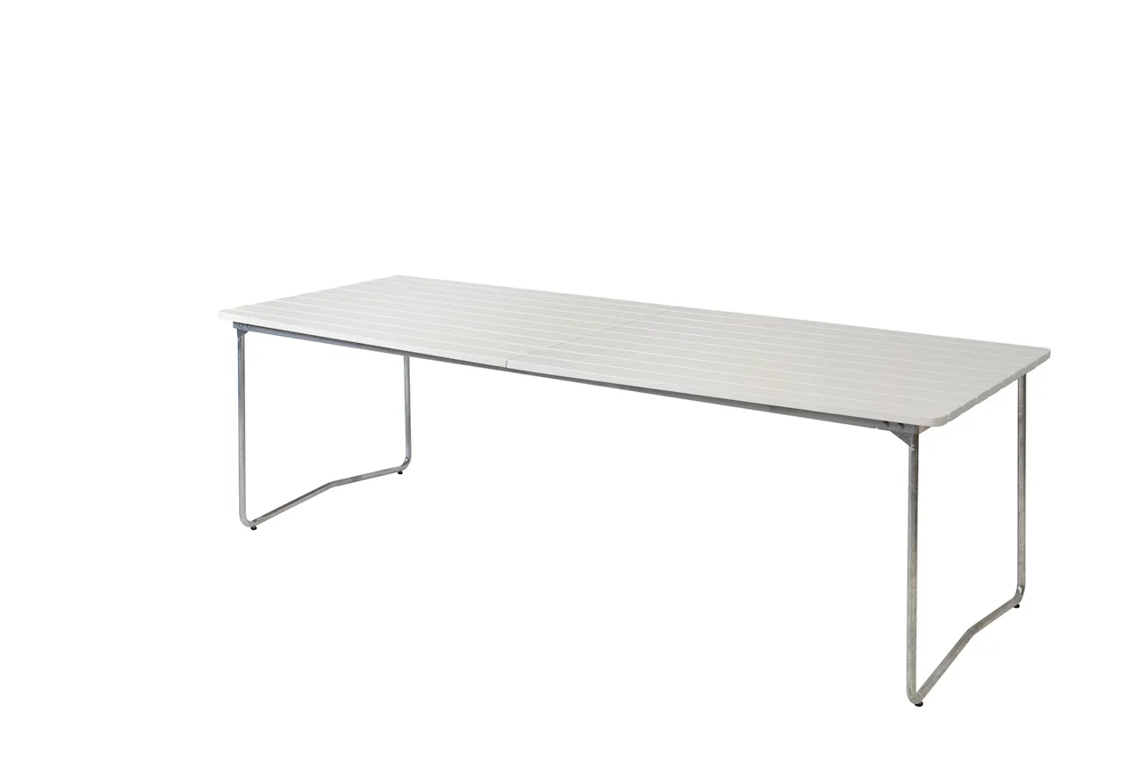 Bord B31 230 - Vitlackad ek med varmförzinkat stativ