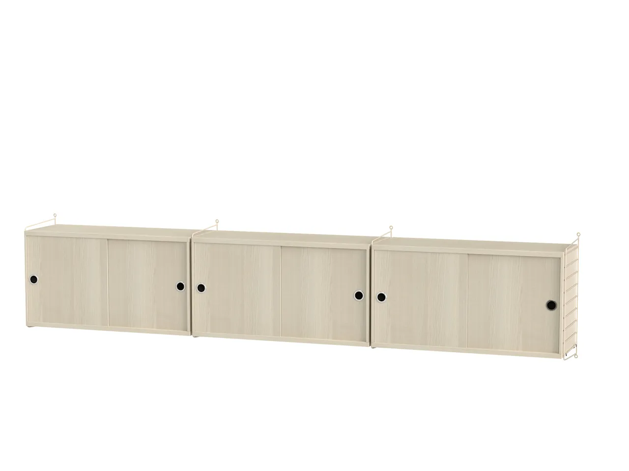 Product Image for String Vardagsrum D Beige/Ask Vägghängt sideboard med tre skåp, 240cm