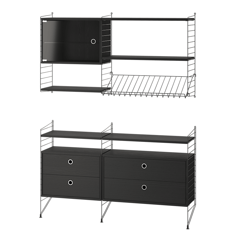 Living room T Black/Black stained ash