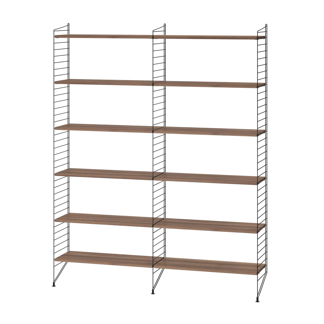 Product Image for String Vardagsrum A Svart/Valnöt Bokhylla i två sektioner