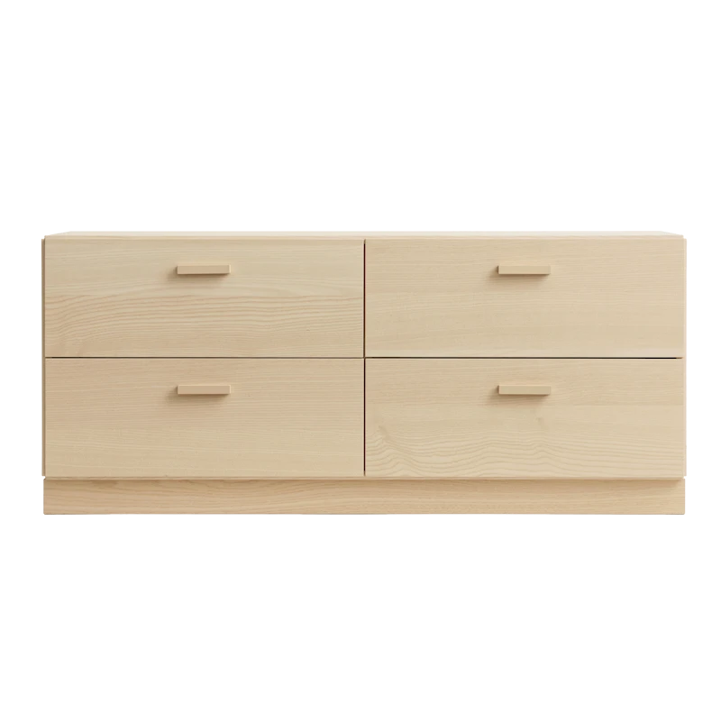Relief Chest of drawers, low  Ash/Ash
