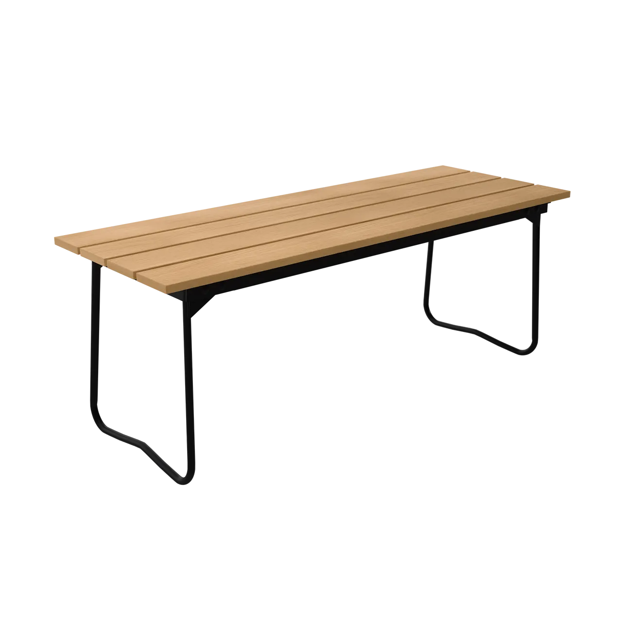 Bänk 8 - Oljad ek med svart stativ