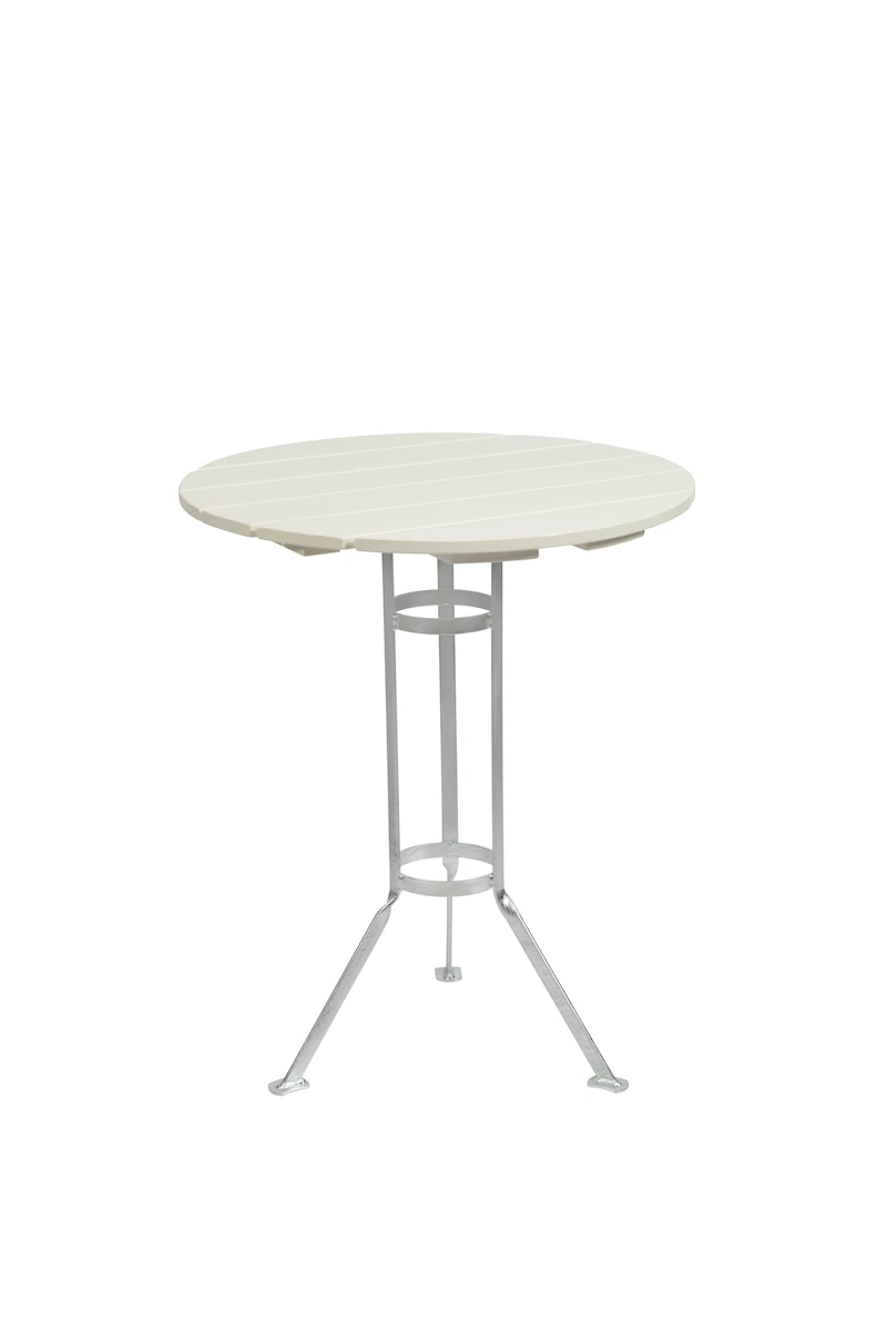 Brewery Tripod Table - White lacquered oak with hot galvanized base
