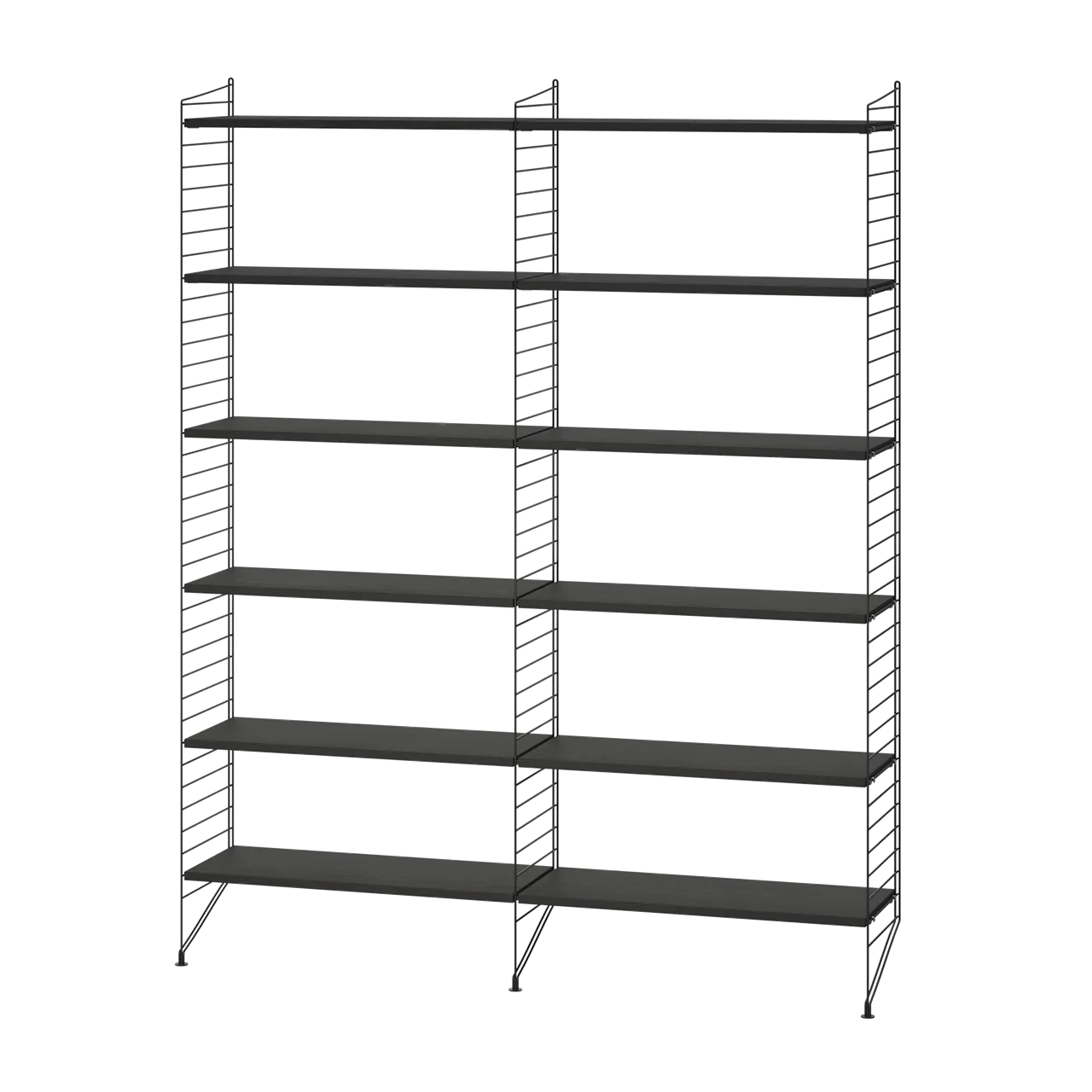 Product Image for String Vardagsrum A Svart/Svartbetsad ask Bokhylla i två sektioner