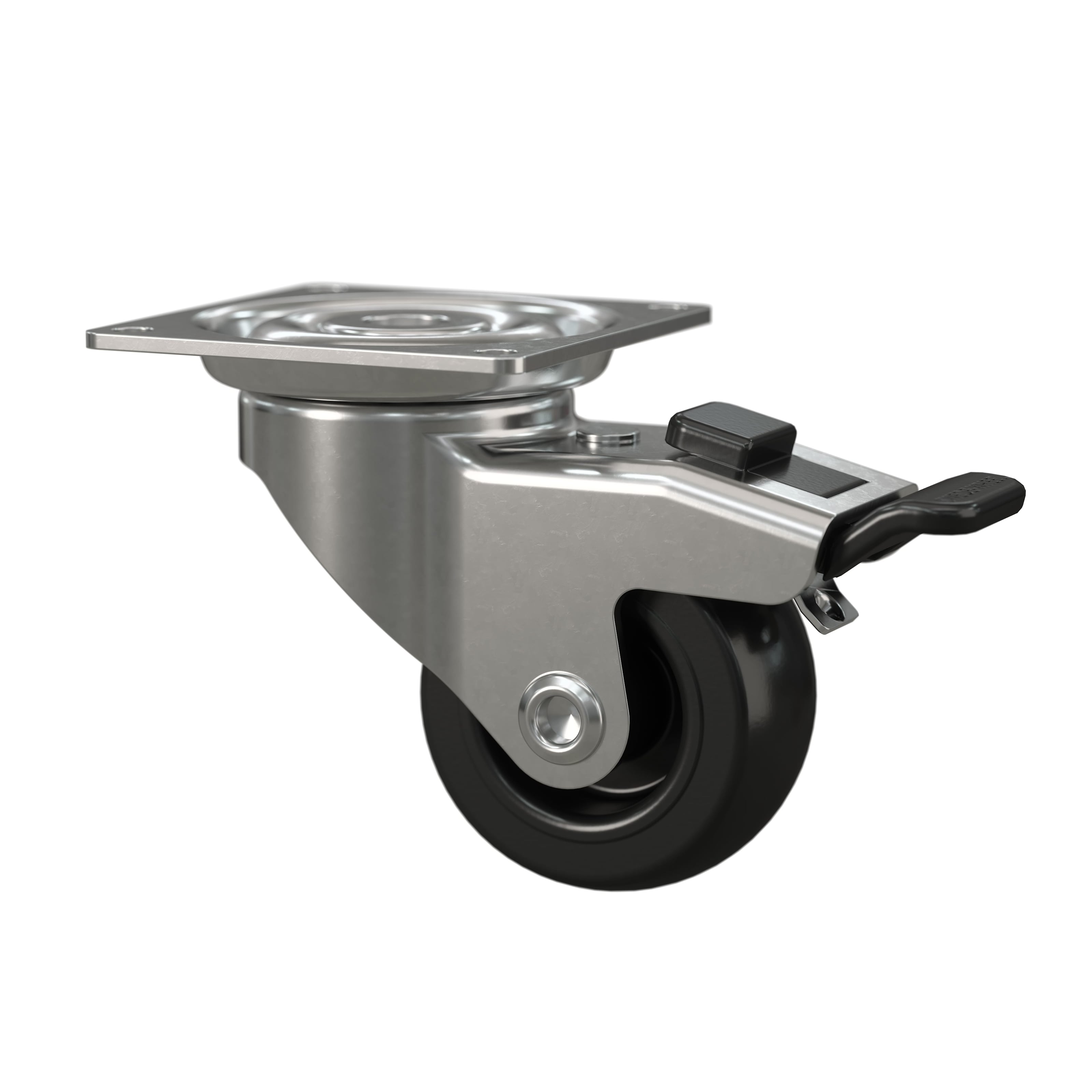 Connecting wheel with stopper and mounting plate Ultramarin RAL 5002