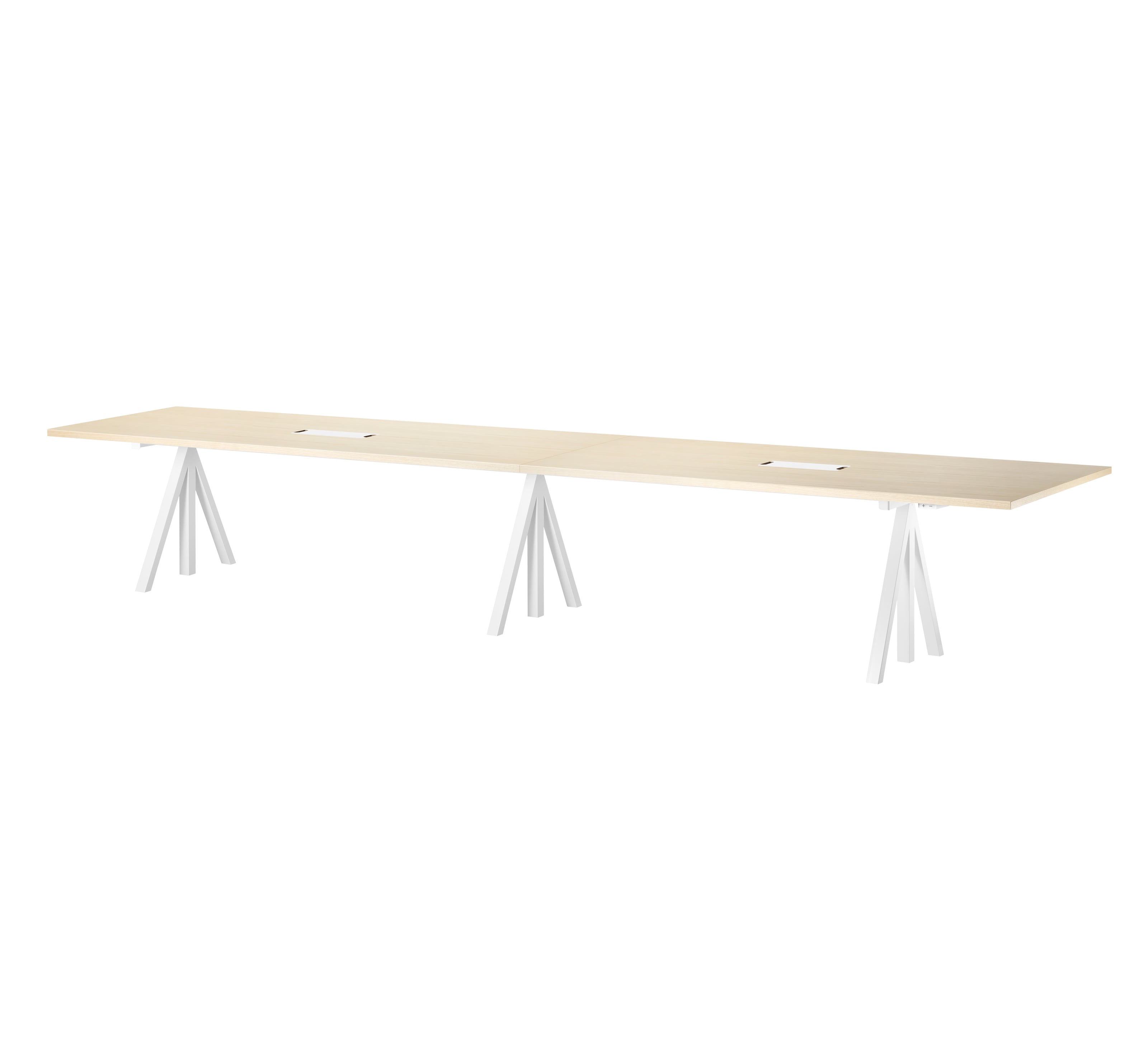Height-adjustable conference tables 360x90 White/Ash