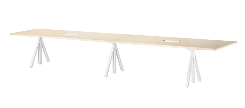 Height-adjustable conference tables 360x90 White/Ash