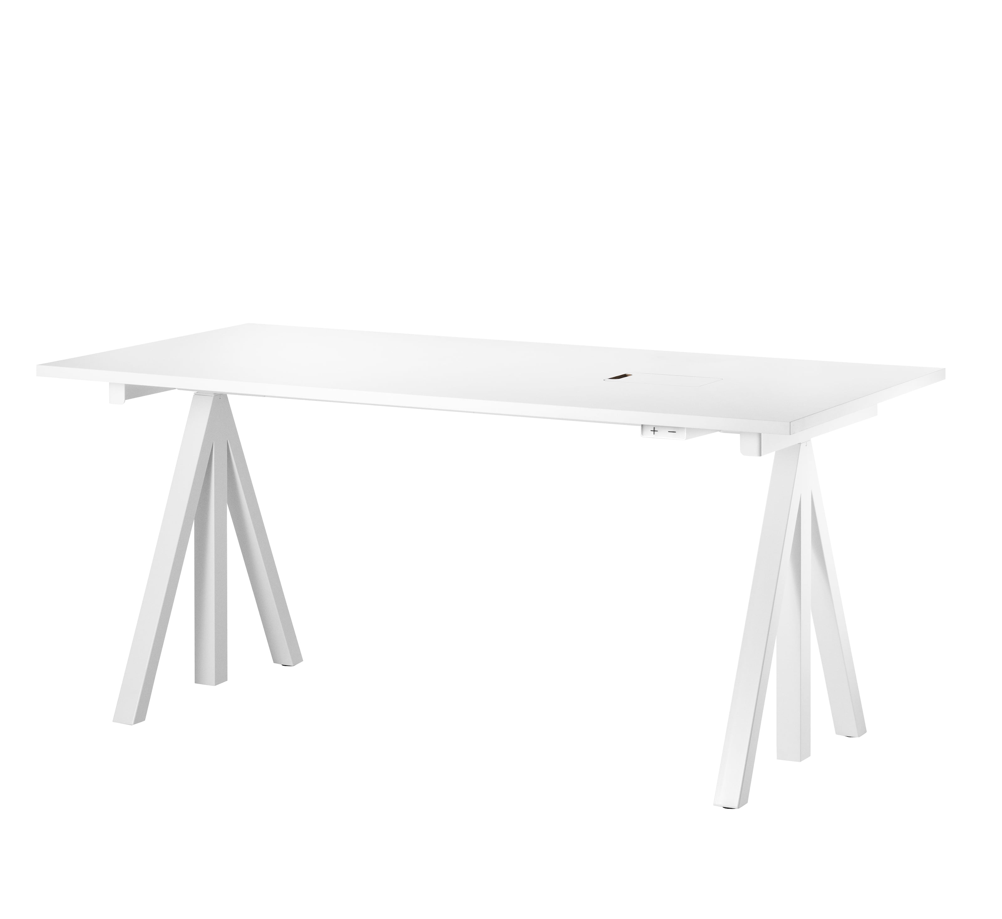 Height-adjustable work desk 160x78 White/White laminate