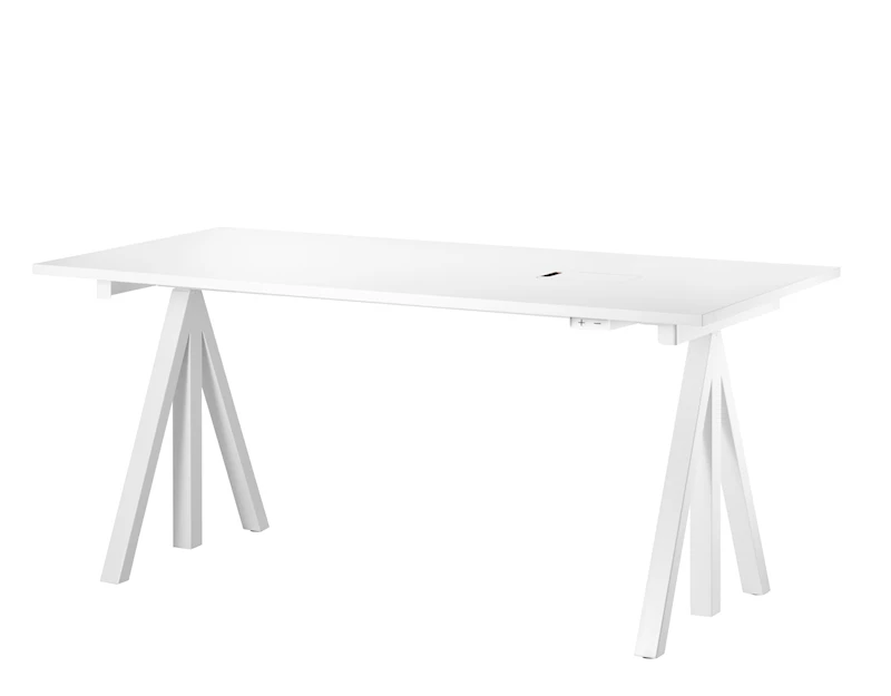 Height-adjustable work desk 160x78 White/White laminate
