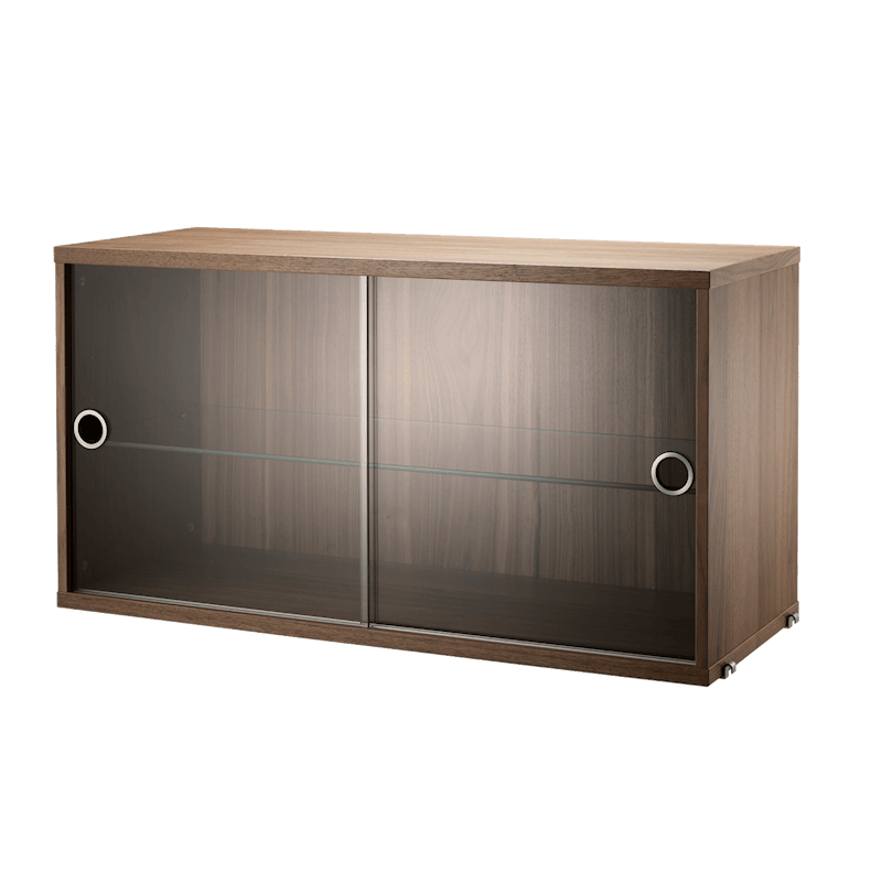 Display cabinet with sliding glass door