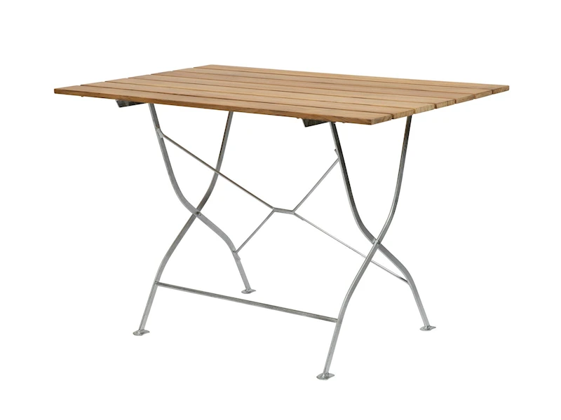 Brauereitisch 110 - Unbehandelte Teak mit feuerverzinktem Gestell