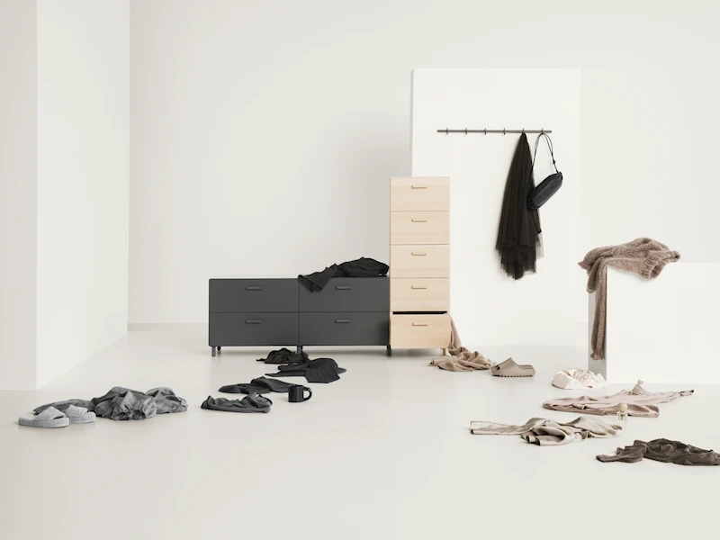 Relief Chest of drawers, low  グレー