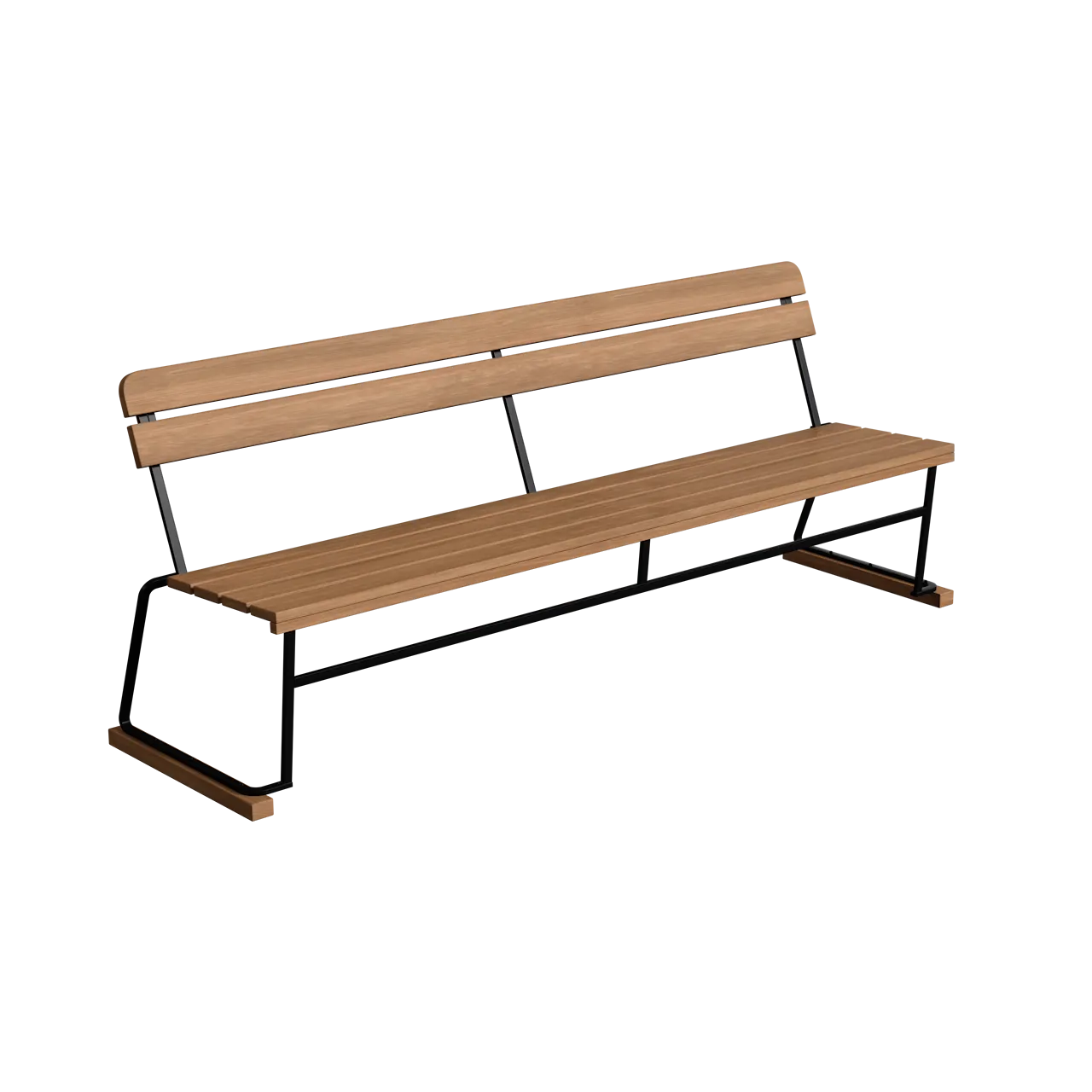 Soffa 5 - Obehandlad teak med svart stativ
