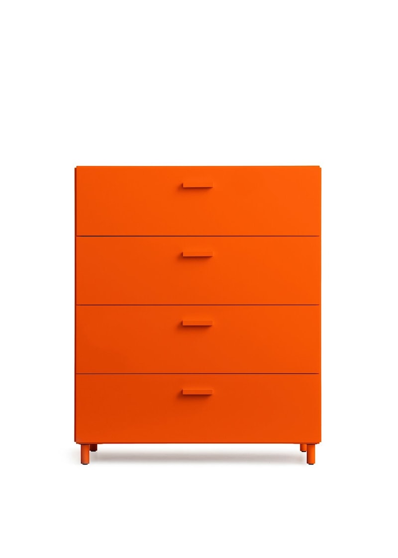 Relief Chest of drawers, wide Orange